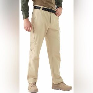 MagnaMan Men's Stretch Tactical Pants – Water Resistant Ripstop Cargo Pants Med